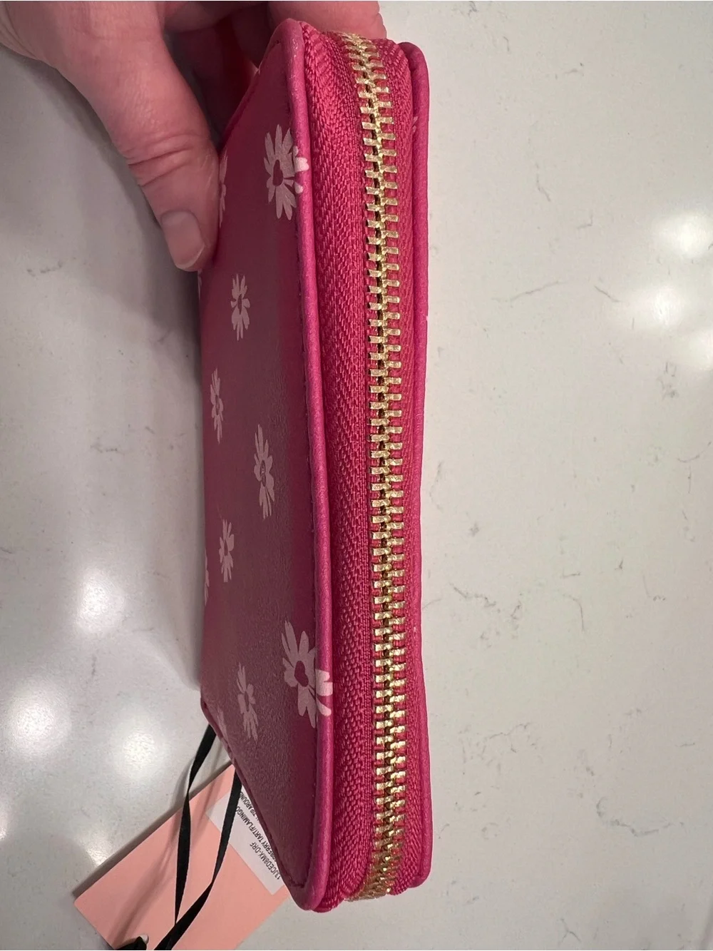 Juicy Couture Raspberry Daisy Floral Zip Around Wallet